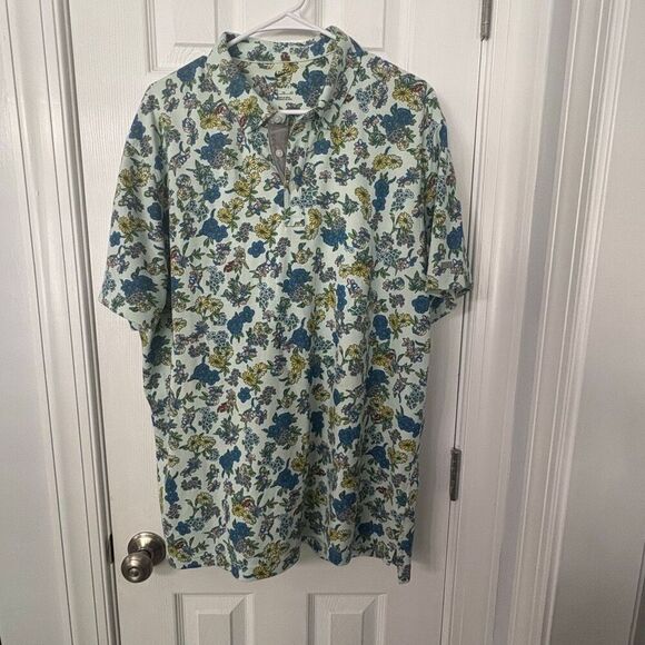 Nike Dri-Fit Men’s Polo Shirt Size XL Floral Print Short Sleeve Performance Golf - Picture 1 of 7